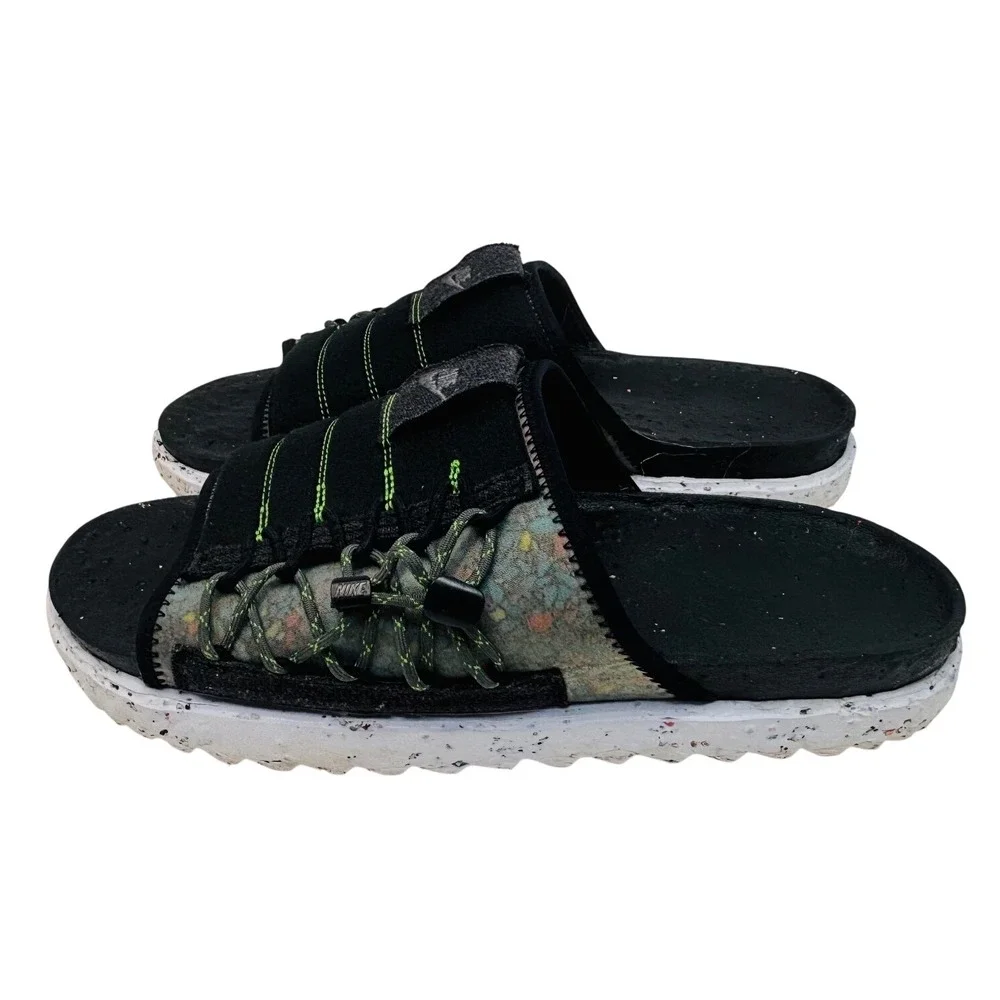 Nike Mens Asuna Crater Slide Sandal Mens Size 12 Black DJ4629-002 Speckled